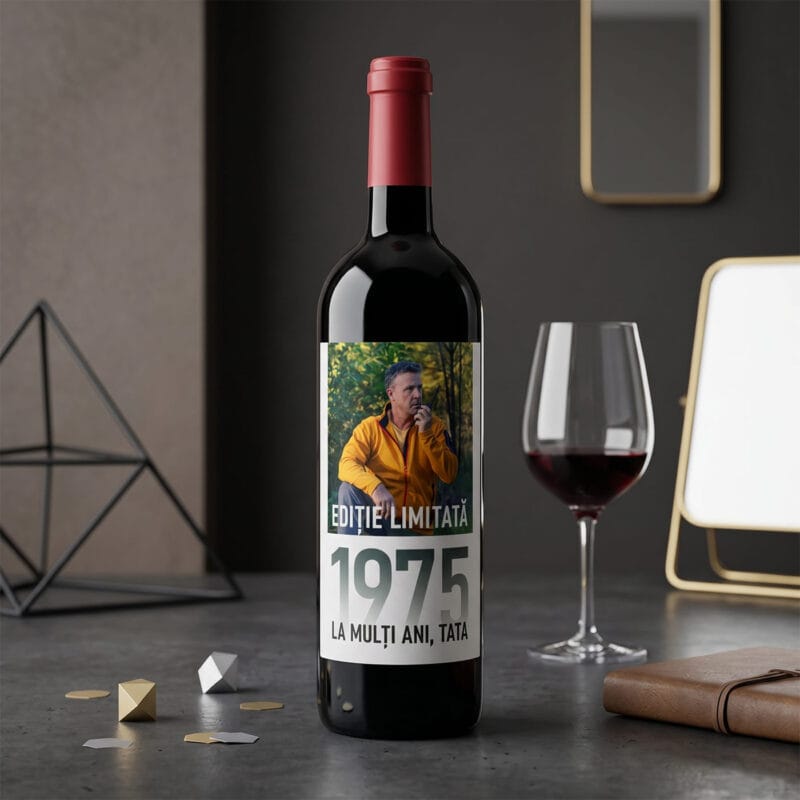 vin personalizat cu poză și anul nașterii — ediție limitată