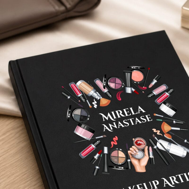 agendă personalizată cu nume și mesaj — makeup artist