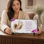 placă ardezie personalizată cu poză — aniversarea căsătoriei finilor