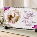 placă ardezie personalizată cu poză — aniversarea căsătoriei finilor