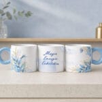 cană espresso personalizată cu mesaj — design floral albastru cană espresso personalizată cu mesaj — design floral albastru