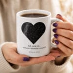 cană personalizată cu mesaj și dată — harta stelelor