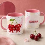 cană personalizată cu nume — fructe vesele pentru copii