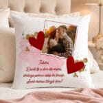 pernă personalizată cu poză și mesaj — Îmbrățișare pentru iubită