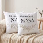set 2 perne personalizate cadou nași cu mesaj de la fini — boho