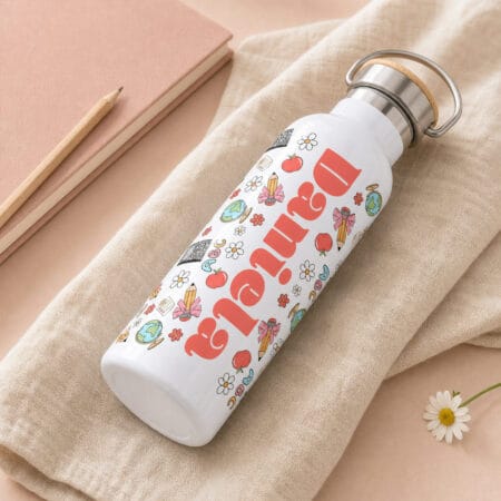 sticlă termos personalizată cu nume — elemente Școlare