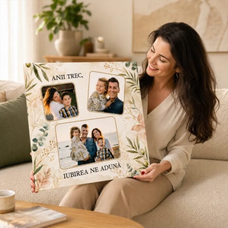 tablou canvas personalizat cu 3 poze — anii trec, iubirea ne adună
