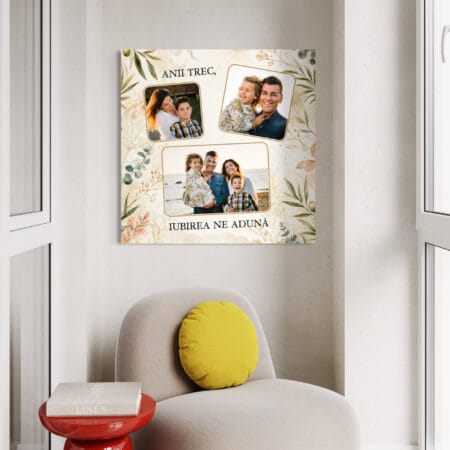 tablou canvas personalizat cu 3 poze — anii trec, iubirea ne adună
