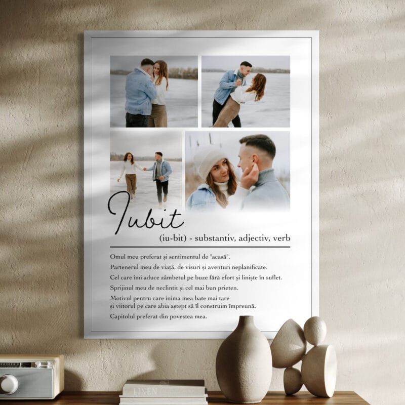 tablou personalizat definiția iubitului — cadou iubit cu 4 poze
