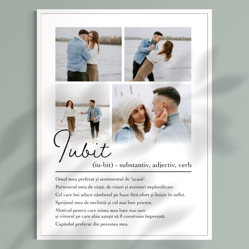tablou personalizat definiția iubitului — cadou iubit cu 4 poze