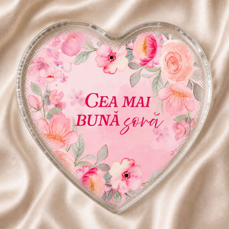 trofeu personalizat din cristal cu mesaj — pentru soră