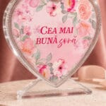 trofeu personalizat din cristal cu mesaj — pentru soră