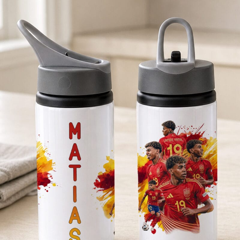 bidon de aluminiu personalizat cu nume — fotbalistul preferat