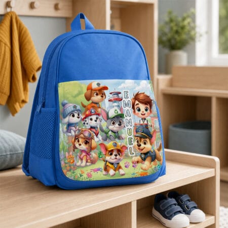 ghiozdan de grădiniță personalizat cu nume — cățeluși salvatori