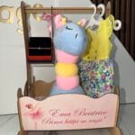 girafă de pluș personalizată cu nume brodat — cadou copii