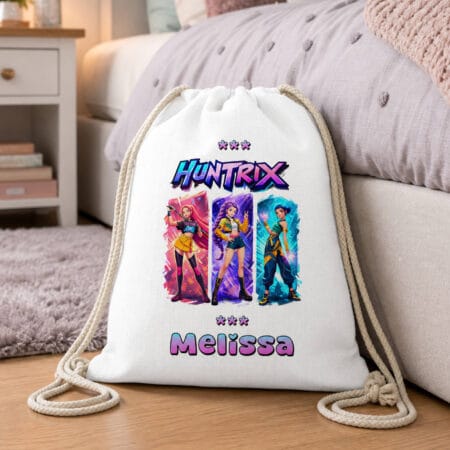 rucsac personalizat cu nume — huntrix pentru fete