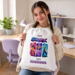 rucsac personalizat cu nume — huntrix pentru fete