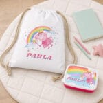set rucsac și caserolă personalizat cu nume — peppa pig