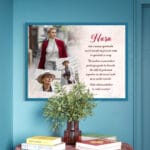 tablou personalizat cu ramă, 3 poze și mesaj — cadou pentru nașă tablou personalizat cu ramă, 3 poze și mesaj — cadou pentru nașă