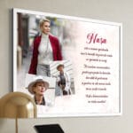 tablou personalizat cu ramă, 3 poze și mesaj — cadou pentru nașă tablou personalizat cu ramă, 3 poze și mesaj — cadou pentru nașă