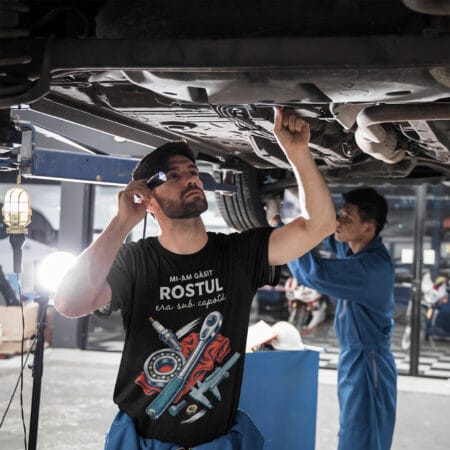 tricou bumbac personalizat cu mesaj — pentru mecanic auto