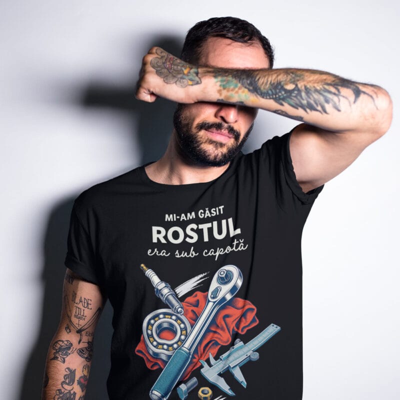 tricou bumbac personalizat cu mesaj — pentru mecanic auto