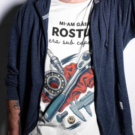 tricou bumbac personalizat cu mesaj — pentru mecanic auto