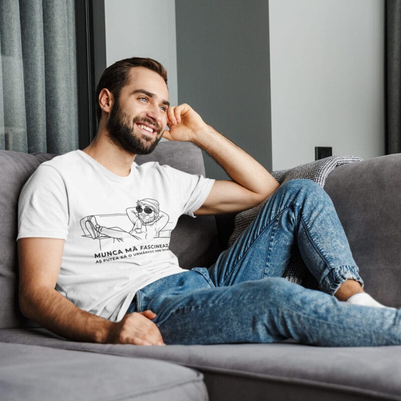 tricou personalizat cu mesaj amuzant — munca mă fascinează