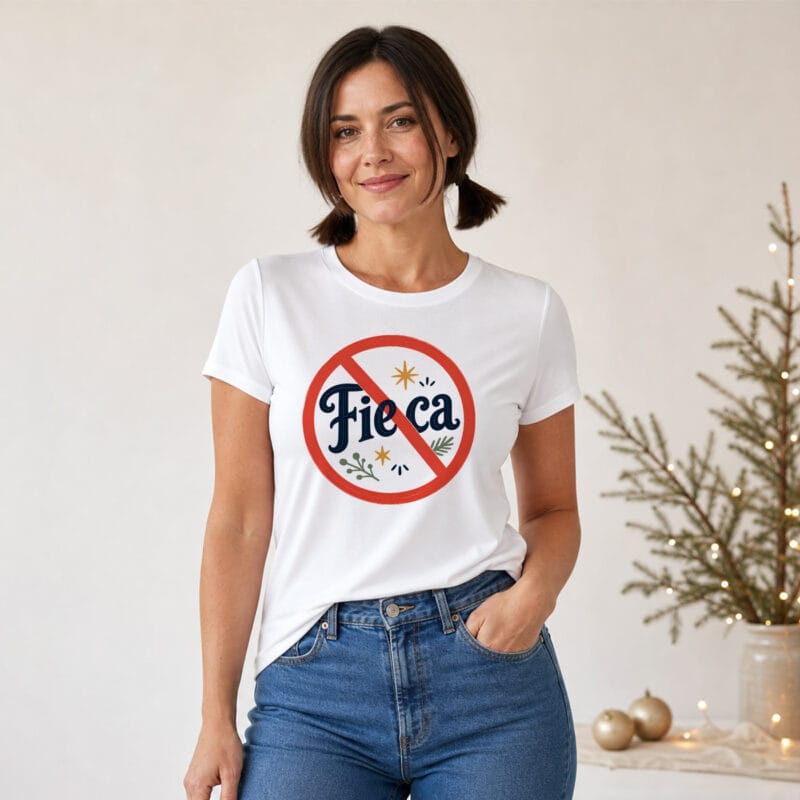 tricou unisex de crăciun cu mesaj sarcastic — fie ca interzis