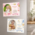set 2 magneți personalizați cu poză și nume — aniversare 1 an set 2 magneți personalizați cu poză și nume — aniversare 1 an